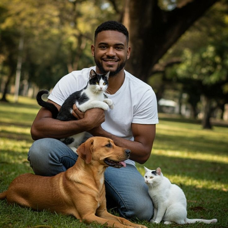 Pessoa com animais